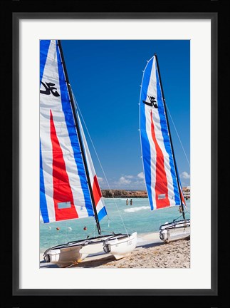 Framed Cuba, Matanzas, Varadero Beach, leisure boats Print