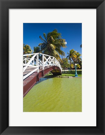 Framed Cuba, Matanzas, Varadero, Parque Josone park bridge Print