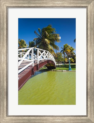 Framed Cuba, Matanzas, Varadero, Parque Josone park bridge Print