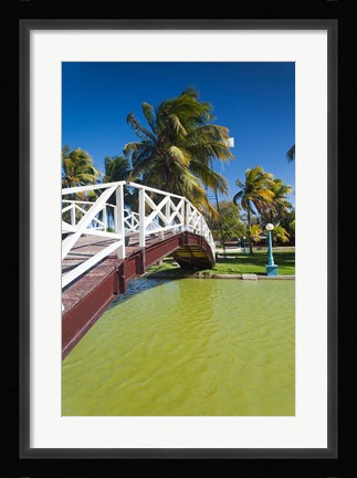 Framed Cuba, Matanzas, Varadero, Parque Josone park bridge Print