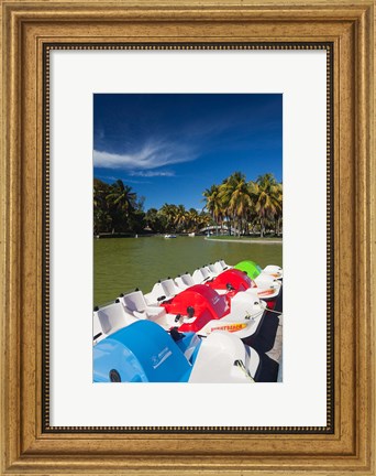 Framed Cuba, Matanzas, Varadero, Parque Josone park paddle boats Print