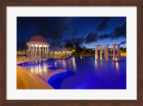 Framed Cuba, Varadero, Hotel Iberostar Varadero (night) Print