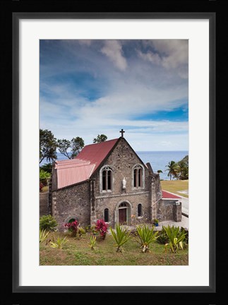 Framed Dominica, Roseau, Grand Bay Area, Berekua church Print
