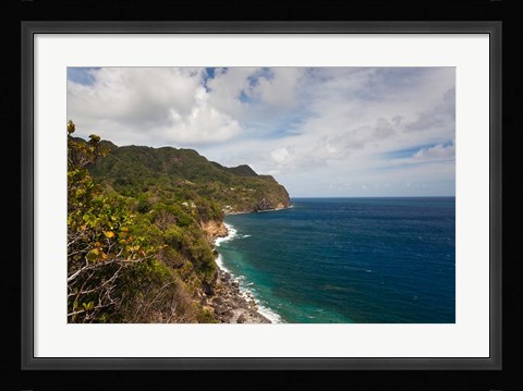 Framed Dominica, Roseau, Grand Bay Coastline Print