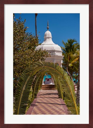 Framed Gazebo path, Riu Palace, Bavaro, Higuey, Punta Cana, Dominican Republic Print