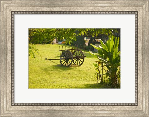 Framed Domaine de Severin Rum Distillery, and Sugar Cane Cart, Guadaloupe, Caribbean Print
