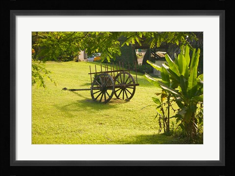 Framed Domaine de Severin Rum Distillery, and Sugar Cane Cart, Guadaloupe, Caribbean Print