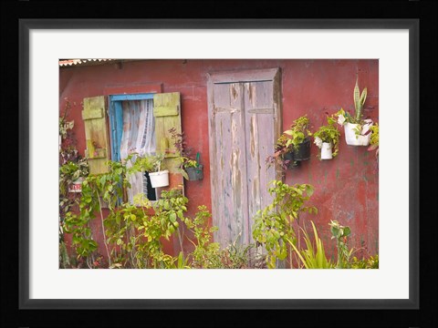 Framed Fisherman's House on Malendure Beach, Basse-Terre, Guadaloupe, Caribbean Print