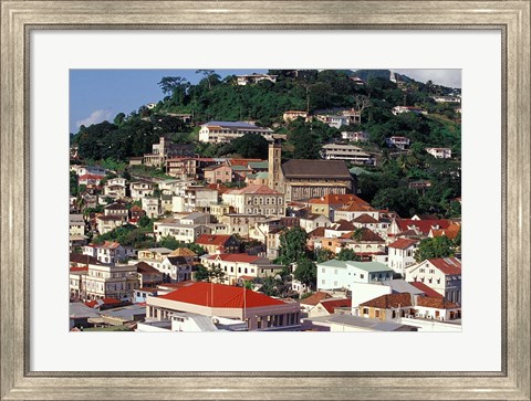 Framed View of Downtown St George, Grenada, Caribbean Print