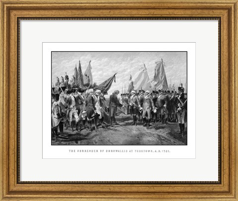 Framed Surrender of British Troops - Revolutionary War Print