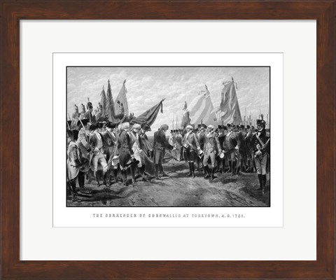 Framed Surrender of British Troops - Revolutionary War Print