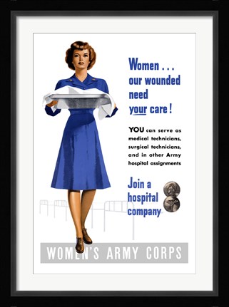 Framed Women's Army Corps Print