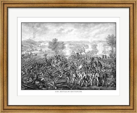 Framed Battle of Gettysburg (vintage) Print