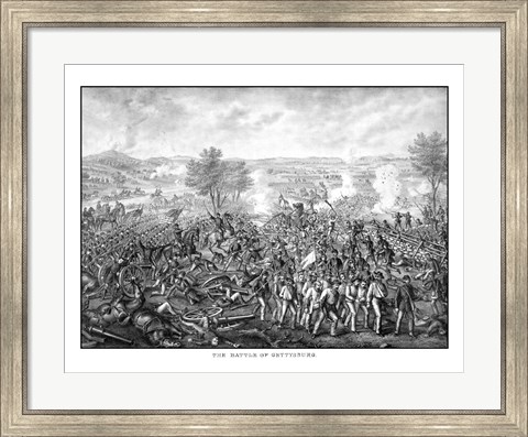 Framed Battle of Gettysburg (vintage) Print