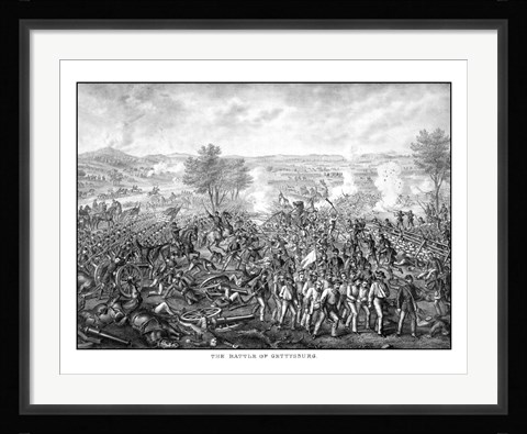 Framed Battle of Gettysburg (vintage) Print