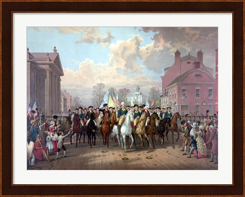 Framed George Washington and His Men Print