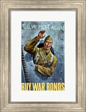 Framed American Soldier Waving Print