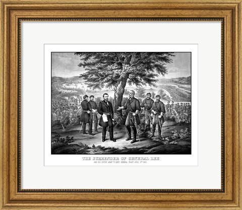 Framed Surrender of General Robert E Lee to General Ulysses S Grant Print