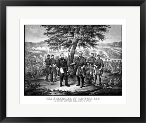 Framed Surrender of General Robert E Lee to General Ulysses S Grant Print