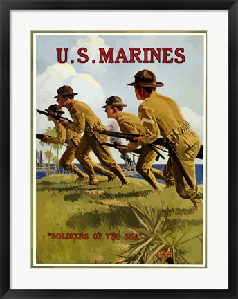 Framed U.S. Marines - Soldiers of the Sea Print