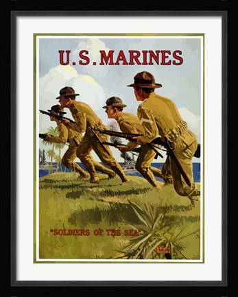 Framed U.S. Marines - Soldiers of the Sea Print