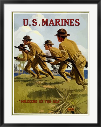 Framed U.S. Marines - Soldiers of the Sea Print