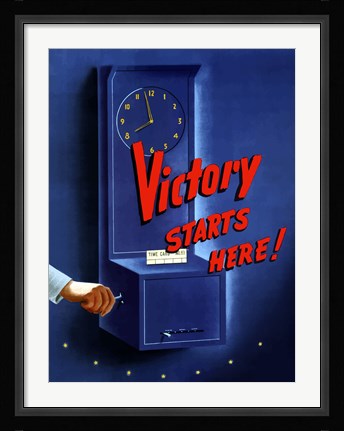 Framed Victory Starts Here Print