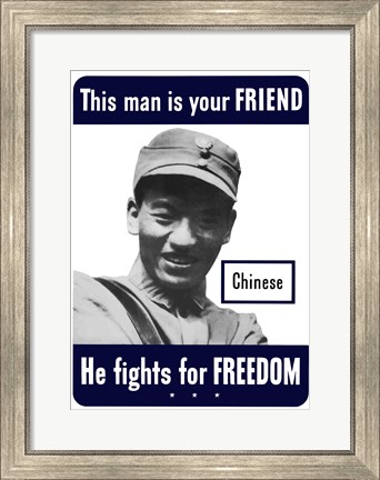 Framed This Man is Your Friend - Chinese Print