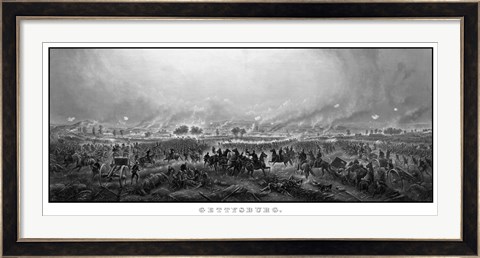 Framed Battle of Gettysburg (digitally restored) Print