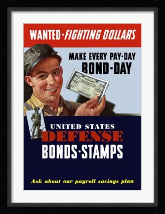 Framed Wanted - Fighting Dollars Print