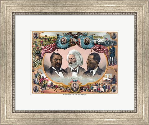 Framed Heroes of the Colored Race Print