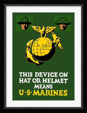 Framed Marine Corps Emblem - World War I Print