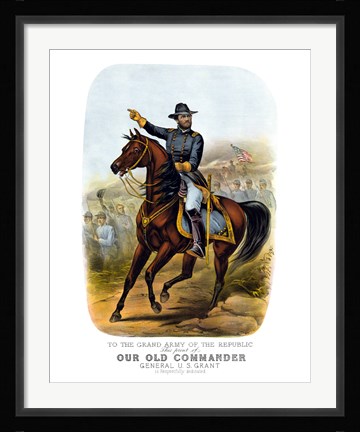 Framed General Ulysses S Grant on Horseback Print