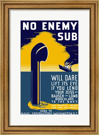 Framed No Enemy Sub Print