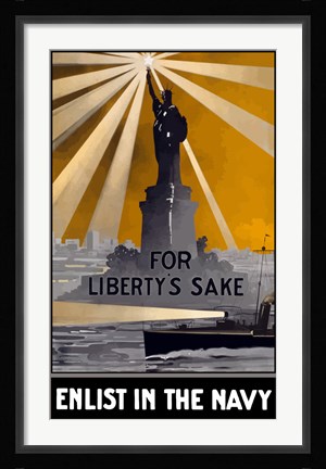 Framed Enlist in the Navy Print