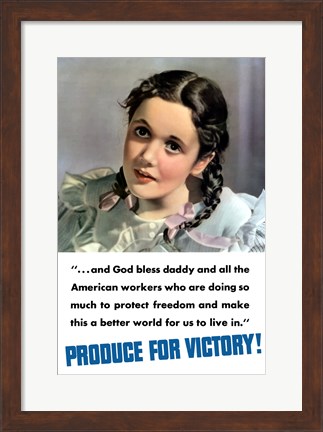 Framed Produce for Victory - God Bless Daddy Print