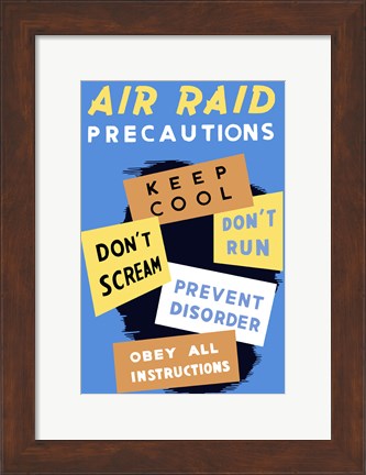 Framed Air Raid Precautions Print