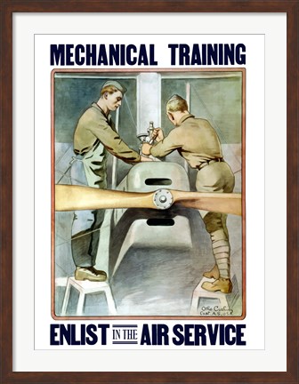 Framed Mechanical training - Enlist in the Air Service Print
