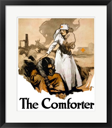 Framed Comforter - Red Cross Print