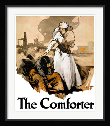 Framed Comforter - Red Cross Print