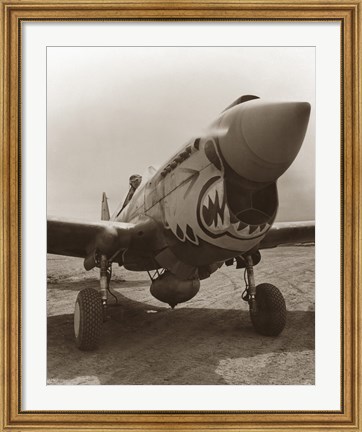 Framed Vintage World War Two P-40 Warhawk Print