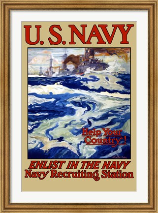 Framed U.S. Navy - Help Your Country! Print