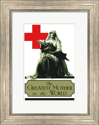 Framed Red Cross - Greatest Mother in the World Print