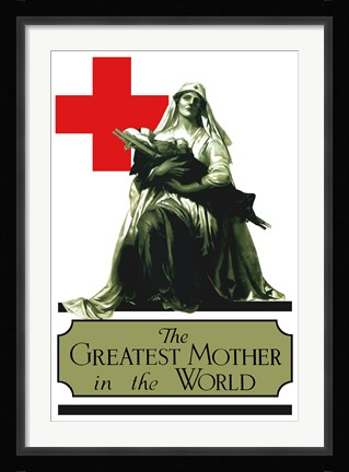 Framed Red Cross - Greatest Mother in the World Print
