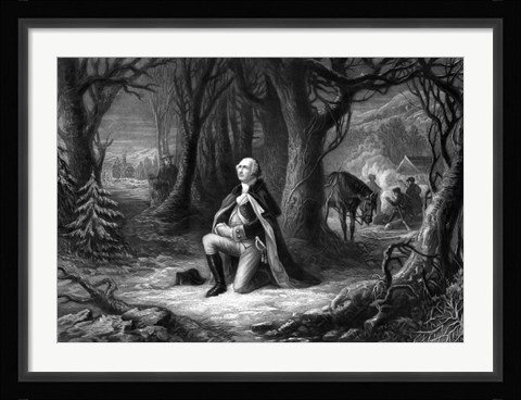 Framed General George Washington Praying at Valley Forge Print