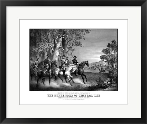Framed Meeting of Generals Robert E Lee and Ulysses S Grant Print