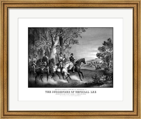 Framed Meeting of Generals Robert E Lee and Ulysses S Grant Print