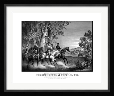 Framed Meeting of Generals Robert E Lee and Ulysses S Grant Print