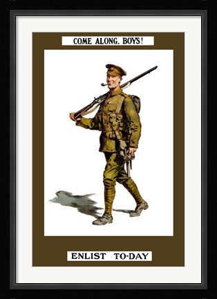 Framed Come Along Boys, Enlist Today Print