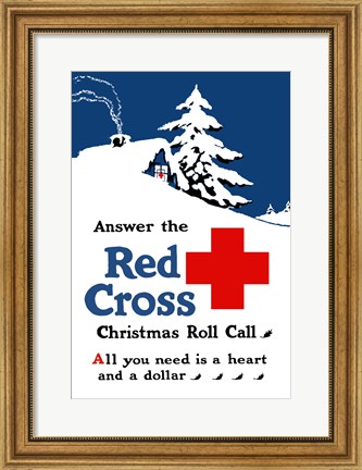 Framed Red Cross Christmas Roll Call Print